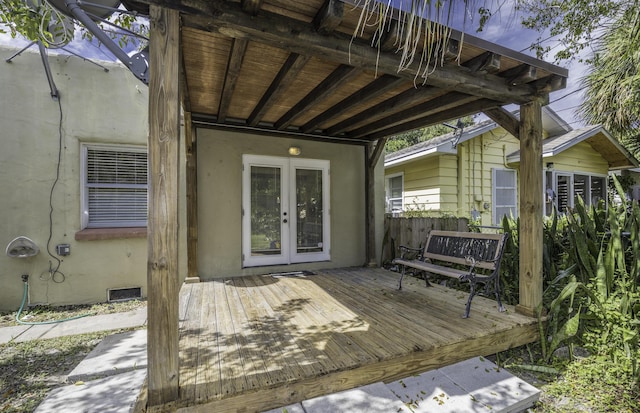524 S K St, Lake Worth Beach, FL 33460 - wooden deck with fence and french doors