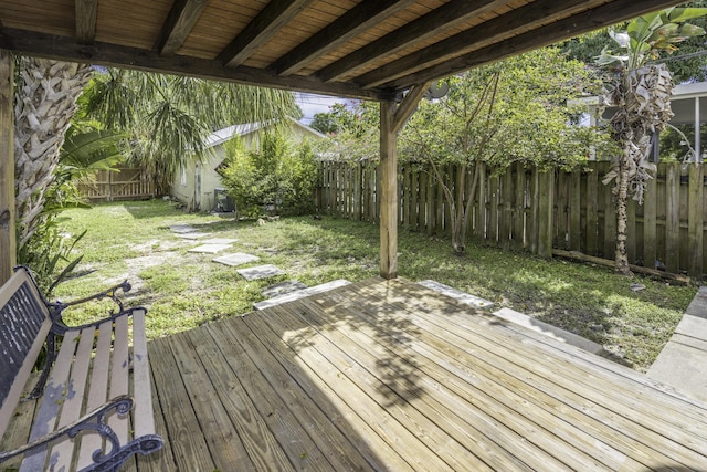 524 S K St, Lake Worth Beach, FL 33460 - wooden terrace with a lawn and a fenced backyard