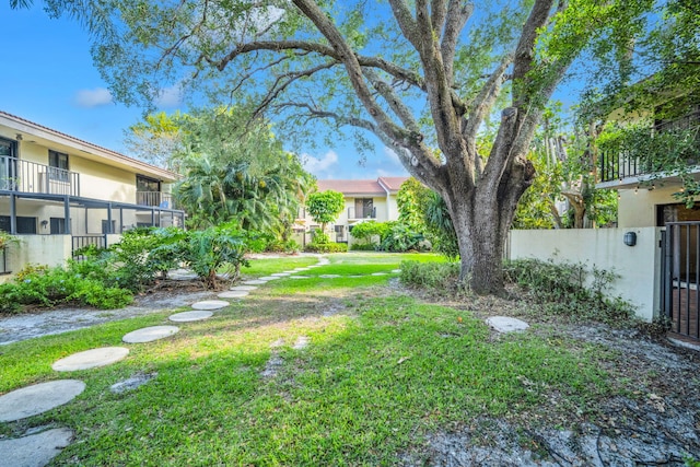 view of yard with fence