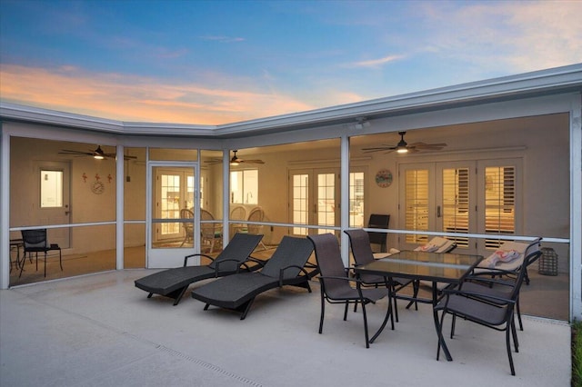 509 Oak Ter, Jupiter, FL 33458 - view of patio / terrace featuring a ceiling fan and french doors