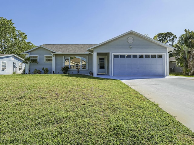 1732 Sunrise Ln, Sebastian, FL 32958 - single story home featuring driveway, a front yard, and a garage