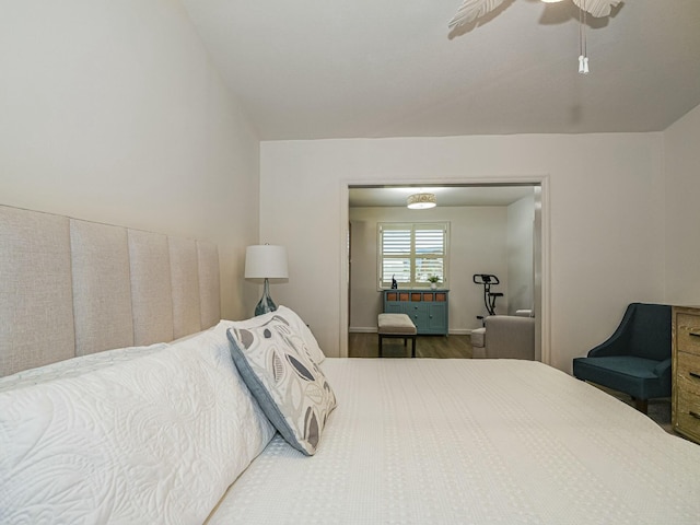 1732 Sunrise Ln, Sebastian, FL 32958 - bedroom with wood finished floors and ceiling fan