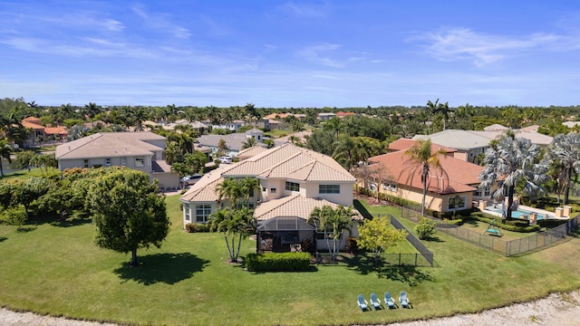 drone / aerial view featuring a residential view