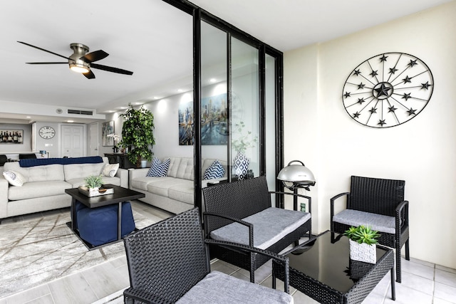 2400 Presidential Way Unit 1803, West Palm Beach, FL 33401 - living area featuring ceiling fan