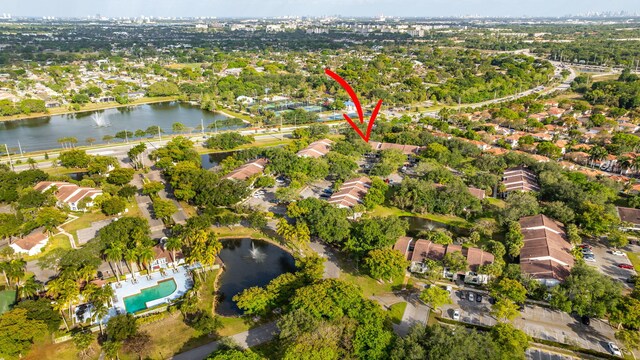 621 Lyons Rd Unit 9201, Coconut Creek, FL 33063 - bird's eye view with a water view and a residential view