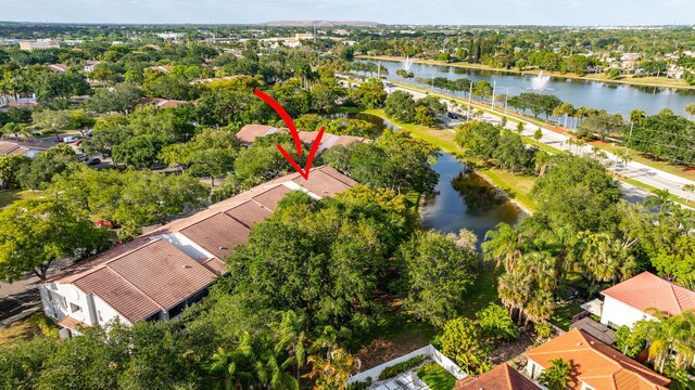 621 Lyons Rd Unit 9201, Coconut Creek, FL 33063 - drone / aerial view featuring a water view and a residential view