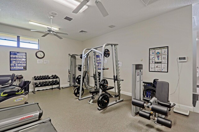 5325 Mariesa Ave, West Palm Beach, FL 33417 - workout area featuring a ceiling fan and baseboards