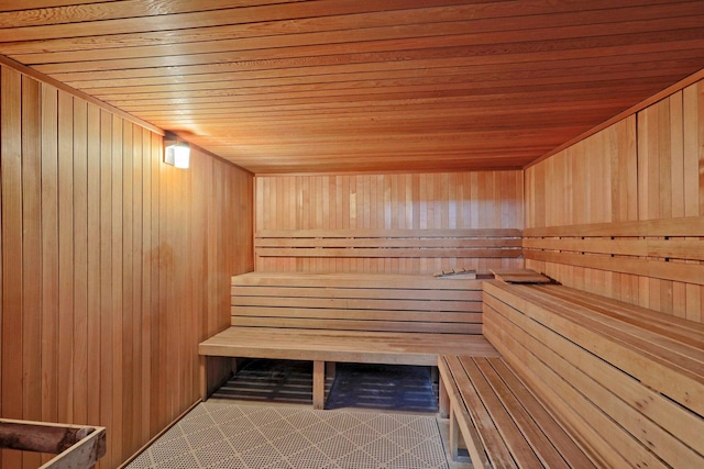 5325 Mariesa Ave, West Palm Beach, FL 33417 - relaxing sauna / steam room with wooden ceiling and wood walls