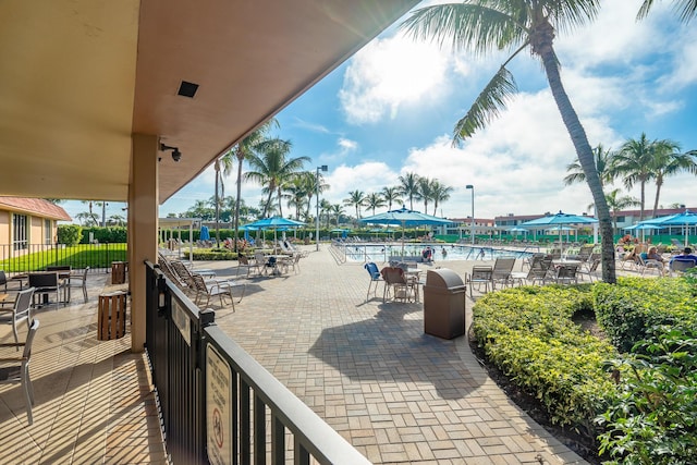 221 Normandy, Delray Beach, FL 33484 - view of patio / terrace with a community pool