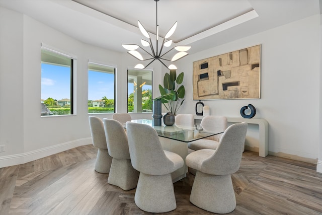 10343 S Barnsley Dr, Parkland, FL 33076 - dining room with a chandelier and a raised ceiling