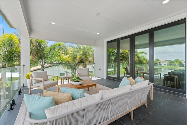 10343 S Barnsley Dr, Parkland, FL 33076 - view of patio with an outdoor hangout area and french doors