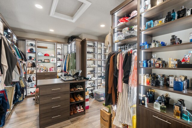 10343 S Barnsley Dr, Parkland, FL 33076 - spacious closet with attic access and light wood-type flooring
