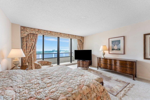 100 Lakeshore Dr Unit 1557, North Palm Beach, FL 33408 - carpeted bedroom with access to exterior and a textured ceiling