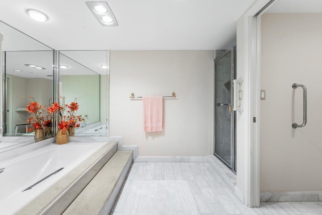 100 Lakeshore Dr Unit 1557, North Palm Beach, FL 33408 - full bath featuring a stall shower, recessed lighting, and baseboards