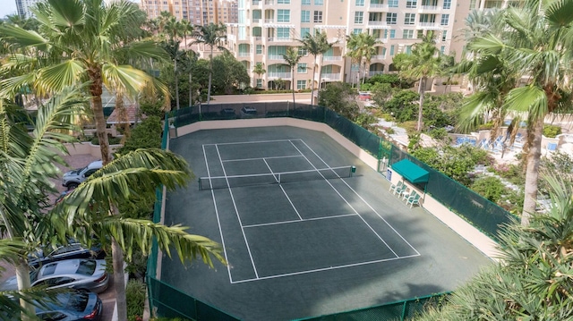 3720 S Ocean Blvd Unit 603, Highland Beach, FL 33487 - view of tennis court featuring fence