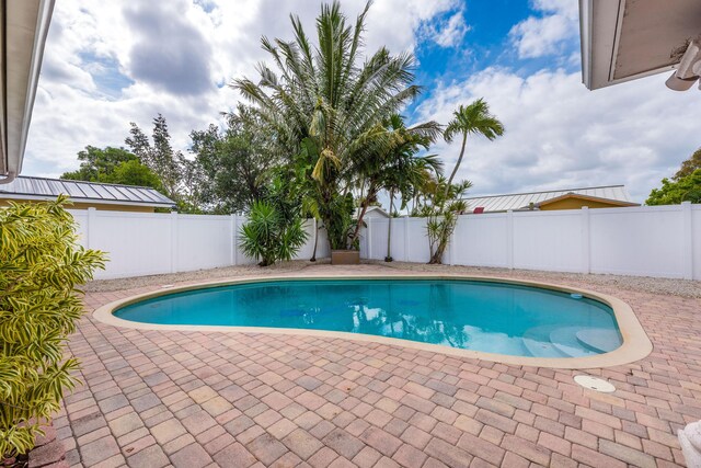3338 NW 69th St, Fort Lauderdale, FL 33309 - view of swimming pool with a fenced backyard, a fenced in pool, and a patio