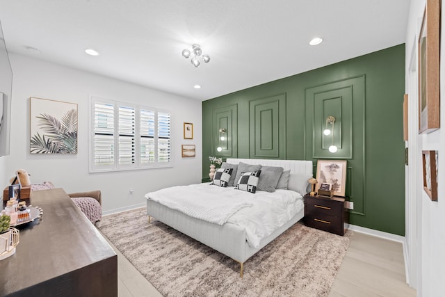 8781 Corvus Dr, Lake Worth, FL 33467 - bedroom with baseboards, light wood-type flooring, and recessed lighting