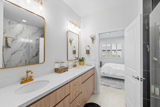 8781 Corvus Dr, Lake Worth, FL 33467 - full bath featuring double vanity, ensuite bathroom, a marble finish shower, and a sink