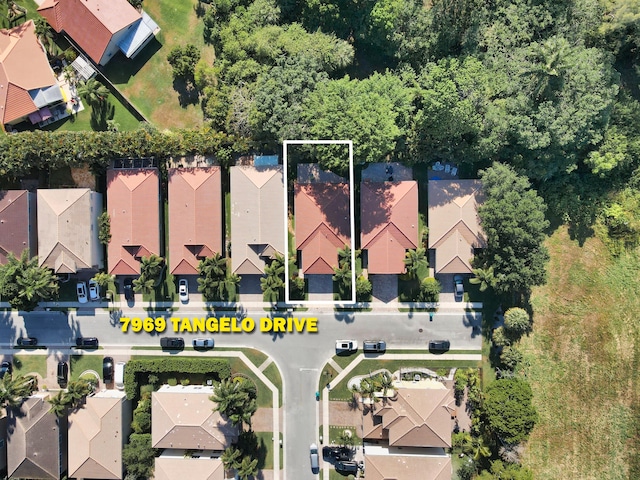 aerial view with a residential view
