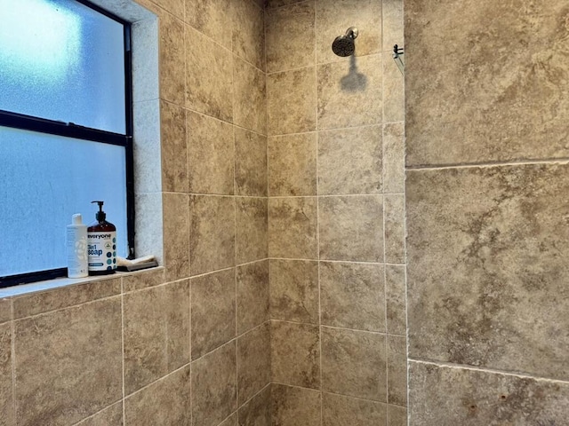 bathroom view of a tile shower