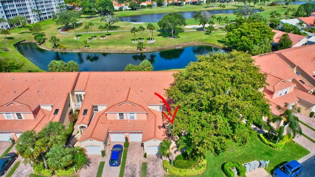 17051 Emile St Unit 5, Boca Raton, FL 33487 - drone / aerial view featuring a water view