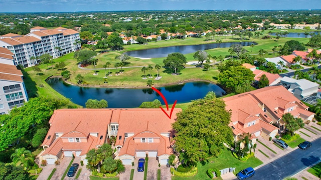 17051 Emile St Unit 5, Boca Raton, FL 33487 - birds eye view of property with golf course view and a water view
