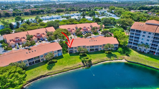 17051 Emile St Unit 5, Boca Raton, FL 33487 - drone / aerial view featuring a water view