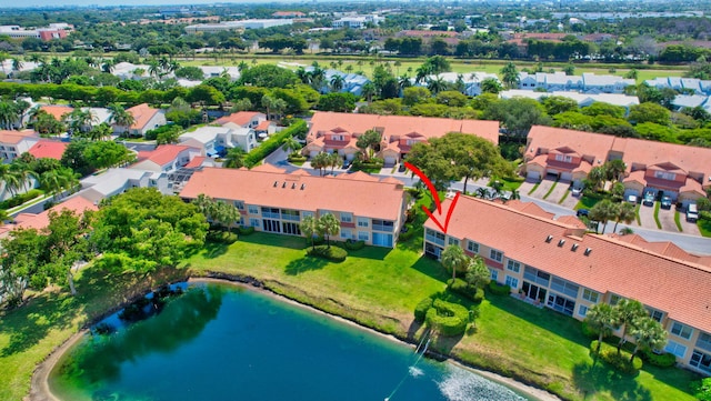 17051 Emile St Unit 5, Boca Raton, FL 33487 - aerial view with a water view and a residential view