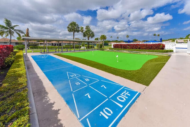 view of community with shuffleboard