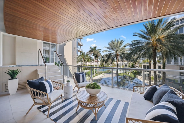 view of patio / terrace with a balcony