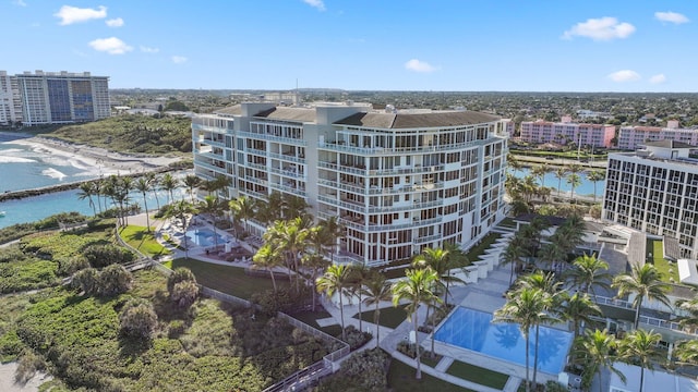 view of property with a water view
