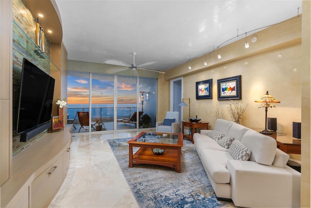 1600 S Ocean Blvd Unit Mph02, Lauderdale By The Sea, FL 33062 - living room with ceiling fan