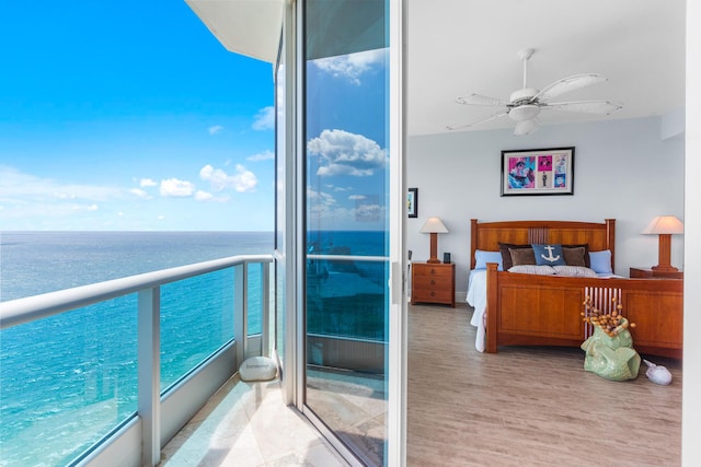 1600 S Ocean Blvd Unit Mph02, Lauderdale By The Sea, FL 33062 - balcony featuring a ceiling fan and a water view