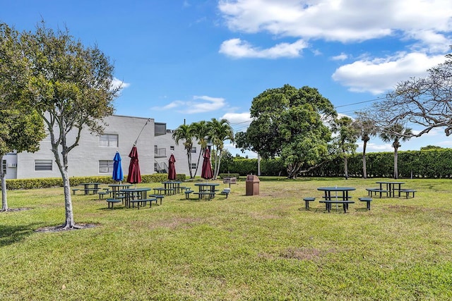 view of home's community featuring a lawn