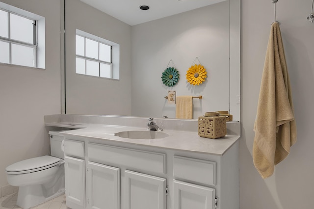 6117 Old Court Rd Unit 135, Boca Raton, FL 33433 - bathroom with toilet, vanity, and tile patterned floors