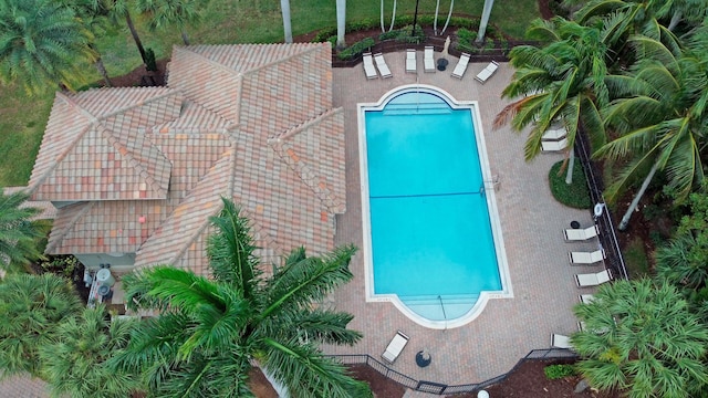 pool featuring a patio area
