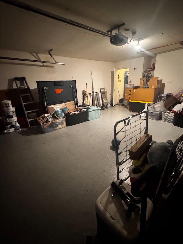 garage featuring a garage door opener