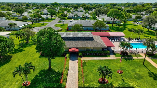 955 Circle A Dr Unit A, Delray Beach, FL 33445 - aerial view of residential area with a pool