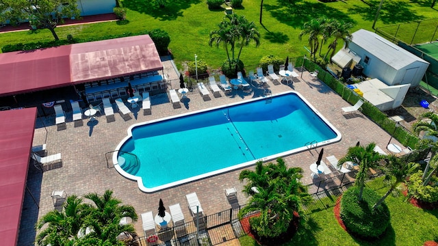 955 Circle A Dr Unit A, Delray Beach, FL 33445 - community pool with fence and a patio