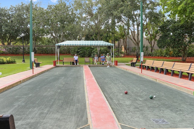 surrounding community featuring a yard and fence