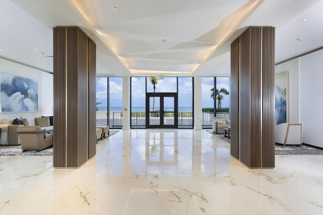 2600 S Ocean Blvd Phd, Phd, Boca Raton, FL 33432 - common area featuring a wall of windows and a water view