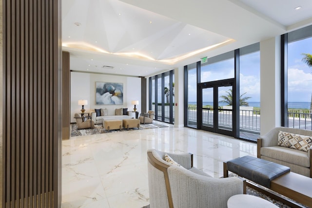 2600 S Ocean Blvd Phd, Phd, Boca Raton, FL 33432 - community lobby with a wall of windows and a water view