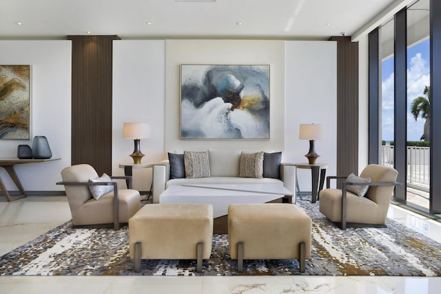 2600 S Ocean Blvd Phd, Phd, Boca Raton, FL 33432 - living room with marble tiled floors