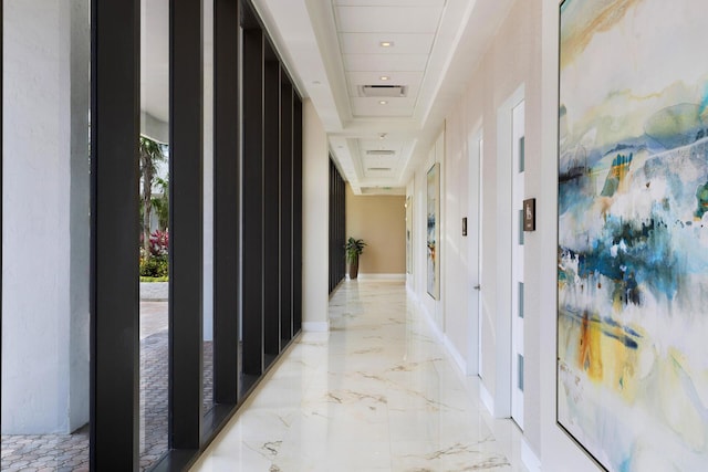 2600 S Ocean Blvd Phd, Phd, Boca Raton, FL 33432 - hallway with plenty of natural light and light marble finish flooring