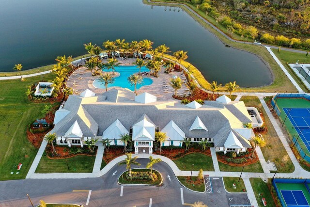 13339 SW Gingerline Dr, Port Saint Lucie, FL 34987 - drone / aerial view of a large body of water and a pool area