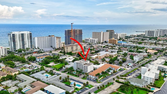 3212 NE 12th St Unit 201, Pompano Beach, FL 33062 - aerial view featuring a view of city and a water view