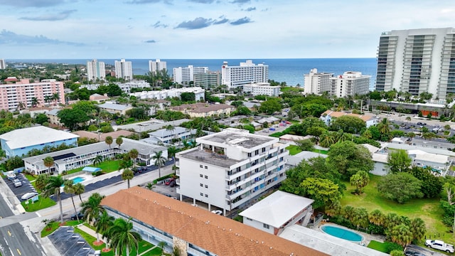 3212 NE 12th St Unit 201, Pompano Beach, FL 33062 - drone / aerial view featuring a view of city and a water view