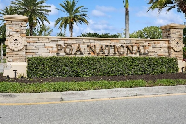 view of community sign