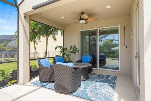11400 SW Reston Ct, Port Saint Lucie, FL 34987 - sunroom / solarium featuring ceiling fan and healthy amount of natural light