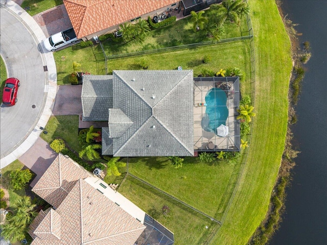 bird's eye view of a pool